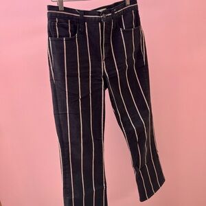 MADEWELL cali denim boot cut Striped Black and White and Red Pants